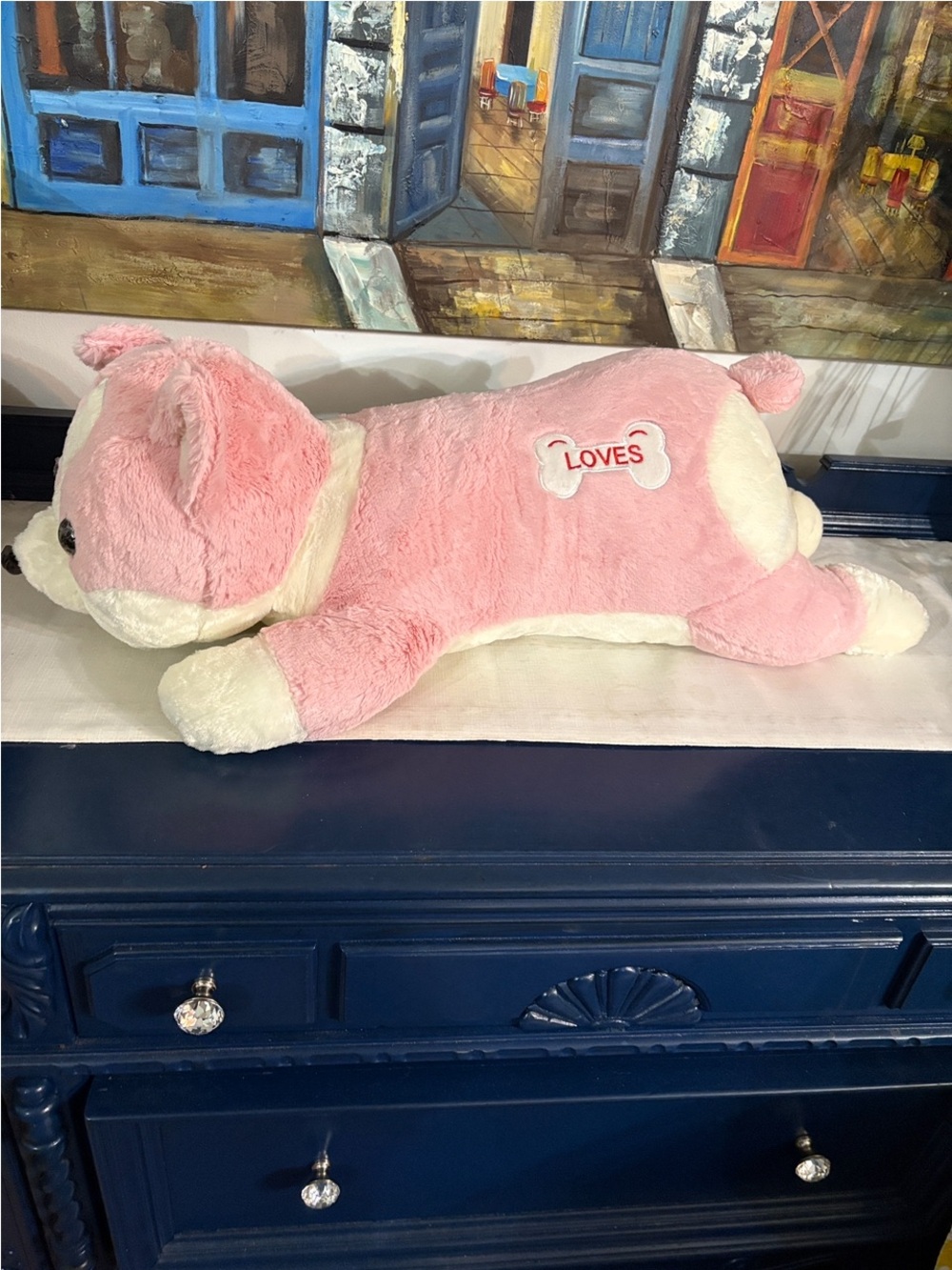 Pink Corgi Plush Pink 'Loves' Pillow - Soft Home Accent NWOT